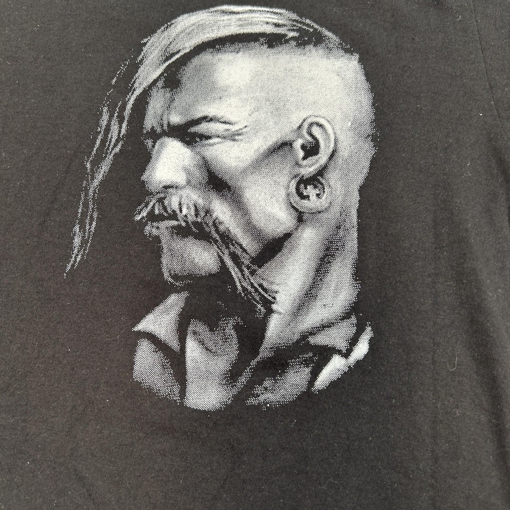 Cossack Warrior Shirt Mens Large Black Ukrainian Graphic Horseback Riding Tee